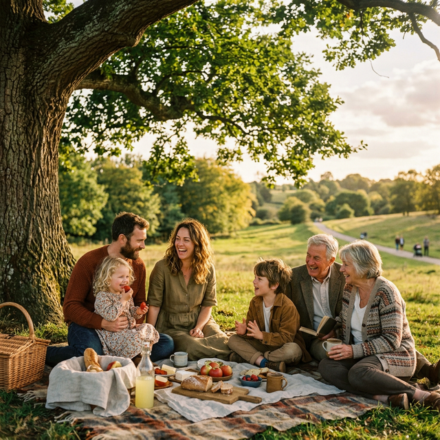 Family picnic in the park